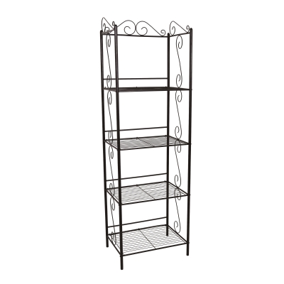 Monarch 70" x 22" Decorative Scroll 4-Tier Metal Plant Stand / Bookcase - Copper Tones Finish