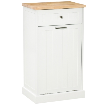HOMCOM Hidden Container Waste Bin, Hands Free Kitchen Trash Bin Cabinet