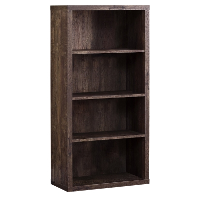 Monarch 48" Contemporary Rustic 4 Shelf Reclaimed Wood-look Bookshelf - Brown