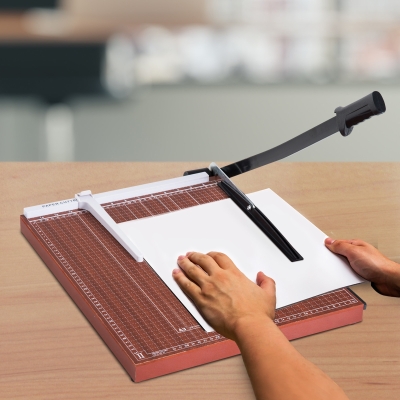 HOMCOM 12-Sheet Capacity Guillotine Paper Trimmer Cutter A3(18'x15') Home Office