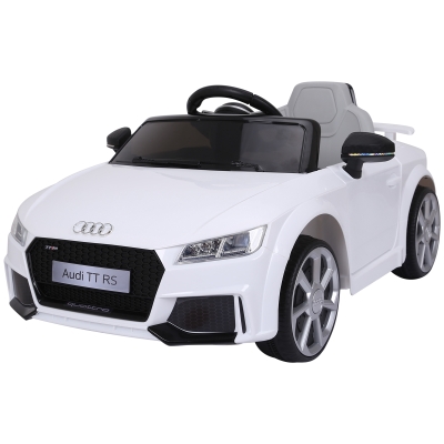 Aosom 6V Audi TT RS Kids Licensed Ride On Car Toy Battery Powered High/Low Speed with Headlight Music and Remote Control - White