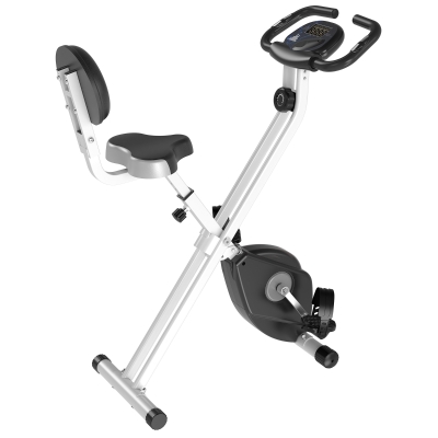 Soozier Indoor Exercise Bike Foldable Upright with LCD Screen for Cardio Aerobic Exercise Grey