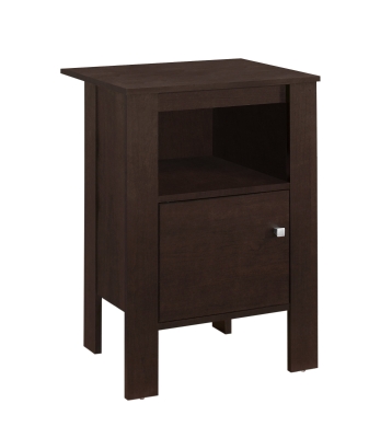Monarch Versatile Wood Grain Storage Accent End Table Night Stand Cabinet - Cappuccino Brown Finish