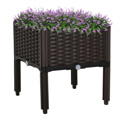 Outsunny Raised Flower Bed Vegetable Herb Planter Lightweight