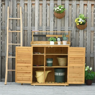 Outsunny Garden Tool Storage Shed, Outdoor Potting Bench