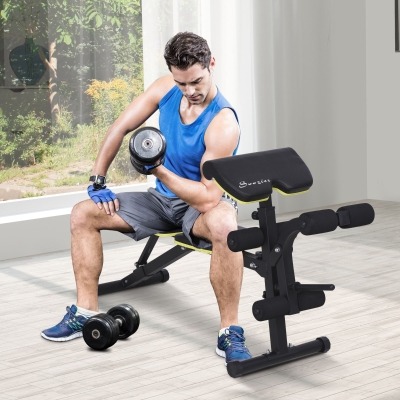 Soozier Multi-Functional Sit-Up Dumbbell Bench Adjustable Seat and Back Angle