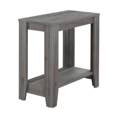 Monarch 22" Transitional Style Rectangular Wood Grain-Look 2-Tier Side Accent End Table - Grey Finish