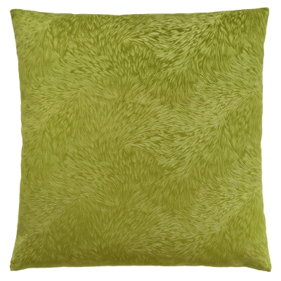 Monarch 18" x 18" Feathered Velvet Throw Pillow (1 pc) - Lime Green