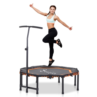 Soozier Trampoline Outdoor Bouncer Jumper w/ 3-Level Adjust Handle Adult Kid - Orange