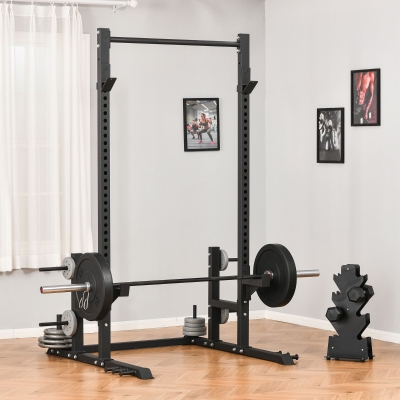 Soozier HOMCOM Heavy Duty Multi-Function Power Tower Exercise Workout Station Strength Training w/ Stand Rod for Home Gym