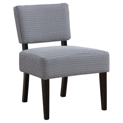 Monarch Contemporary Two-Tone Abstract Dot Pattern Accent Slipper Chair - Light / Dark Blue