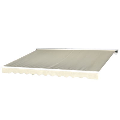 Outsunny 10' x 8.2' Outdoor Patio Motorized/Manual Retractable Outdoor Awning with Material Resistant to Water - Beige