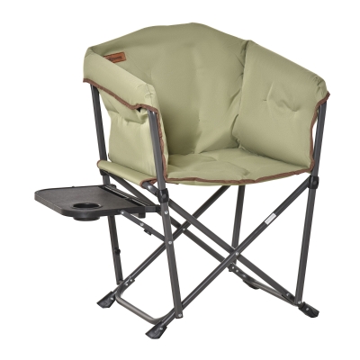Outsunny Heavy Duty Camping Folding Director Chair Oversize Padded Seat w/ Side Table Compact and Sturdy for Outdoor, Beach, Picnic, Hiking, Travel, Green