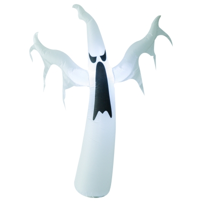 HomCom 6' Tall Halloween Inflatable White Ghost Light Up Yard Decoration with LED Light and Fan