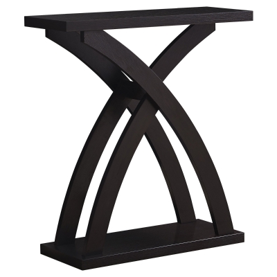 Monarch 32" Contemporary Wood Grain-Look Curved Leg Base Accent Console Table - Cappuccino Brown Finish