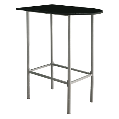Monarch 36" x 24" Rectangular Space Saver Smooth Top Metal Framed Home Bar Height Table - Silver / Black Finish