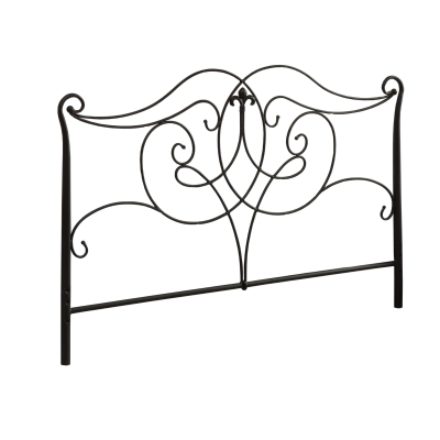 Monarch 62" Traditional Scrolled Black Metal Motif Headboard - Fits Full or Queen Size Bed Frame