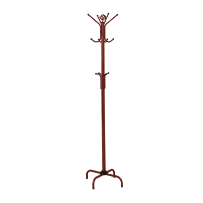 Monarch 70" 12-Hook Metal Coat Tree Hanger Rack - Red Finish