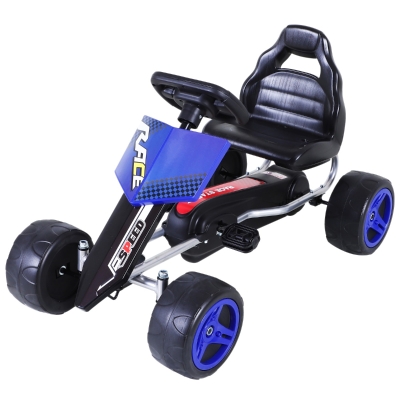 Aosom Kids Go Kart Pedal Powered Racing Style Durable Children Toddlers Ride on Car Outdoor Racer Perfect Toys Gift for Boys and Girls, Blue
