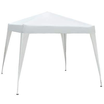 10' x 10' Outsunny Arbor Barnum Folding Pop-up Garden Gazebo with Transport Bag-White