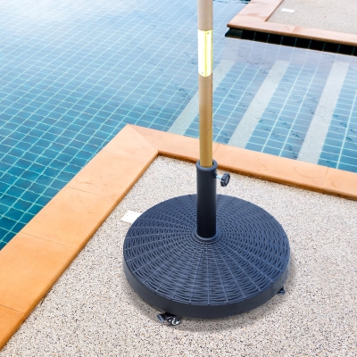 Outsunny 20.5" Resin Patio Umbrella Base Weight Stand Deck Parasol w /Wheels