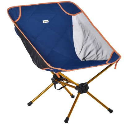 Outsunny Lightweight Camping Backpacking Folding Chair w/ Carry Bag & Comfy Deep Seat