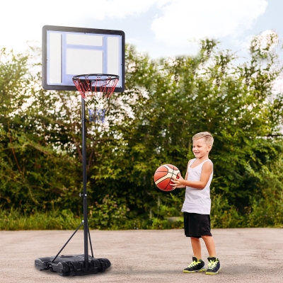 Soozier 101.5"H Basketball Stand and Hoop Backboard Adjustable w/ Wheels For Kids Adults Outdoor