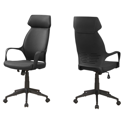 Monarch Ergonomic Adjustable Microfiber High Back Executive Office Chair - Black
