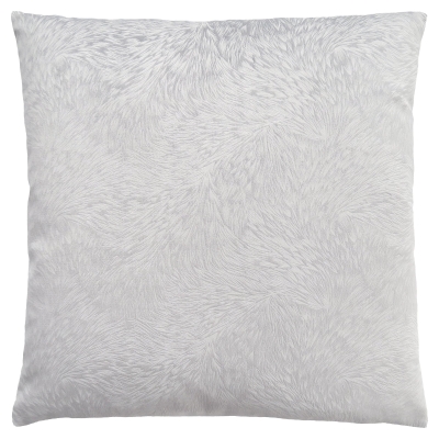 Monarch 18" x 18" Feathered Velvet Throw Pillow (1 pc) - Light Grey