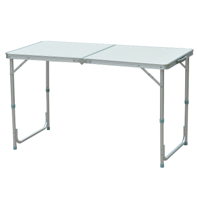 Outsunny 47" Aluminum Lightweight Portable Folding Easy Clean Camping Table with Carrying Handle