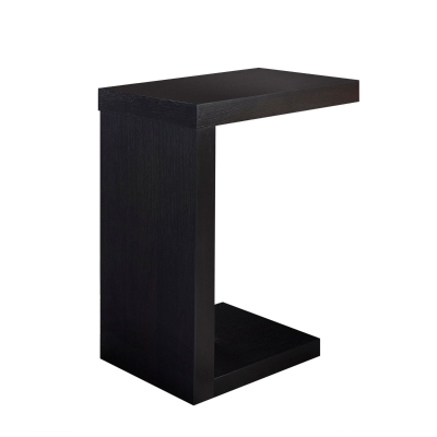 Monarch 24" Modern Hollow Core Wood Grain-Look Accent C Snack Side End Table - Cappuccino Brown Finish