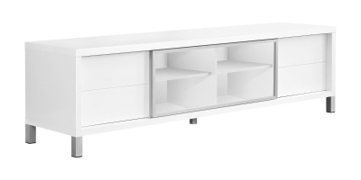 Monarch 70" Euro Style 4-Drawer Open Shelf Storage Console TV Stand - White Finish