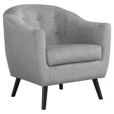 Monarch Tufted Mosaic Velvet Accent Barrel Tub Chair - Grey