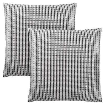 Monarch 18" x 18" Abstract Dot Pattern Throw Pillow (Set of 2) - Light Grey / Black