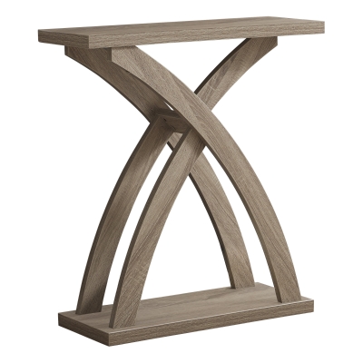 Monarch 32" Contemporary Wood Grain-Look Curved Leg Base Accent Console Table - Dark Taupe Finish