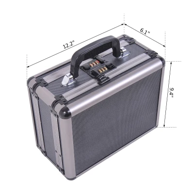 HOMCOM Double Locking Sided Protector Safe Storage Box with Code Set, Black