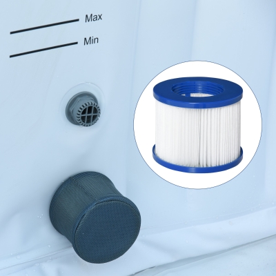 Outsunny 6 Pack Filter Cartridges Replacement for Spa Pools and Hot Tub, Cleaning Tool