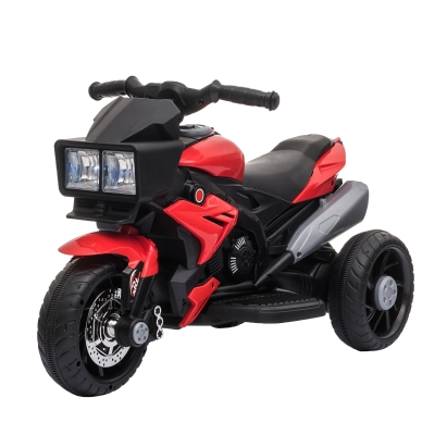 Aosom Kids Electric 6V Electric Battery Powered Adjustable Speed Ride On Motorcycle with Working Horn Headlights for Boys and Girls 3-8 Years Old Red