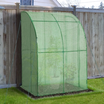 Outsunny 5' x 4' x 7' Outdoor Walk-In Tunnel Gardening Greenhouse with Roll-Up Door, UV-Resistant Cover & Compact Design