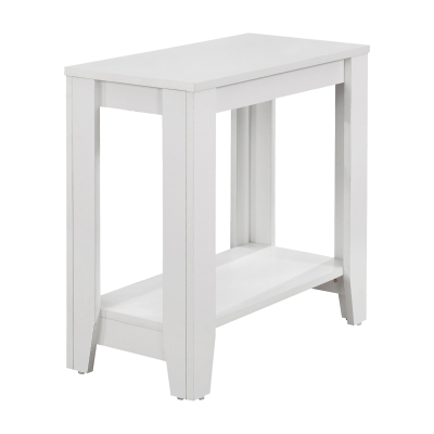 Monarch 22" Transitional Style Rectangular 2-Tier Side Accent End Table - White Finish