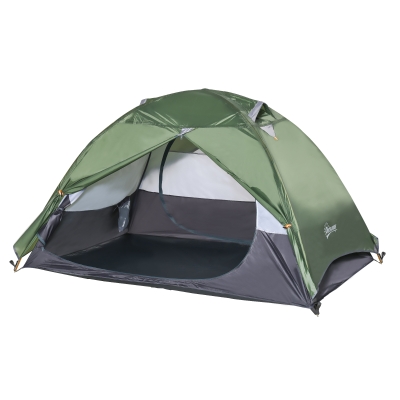 Outsunny Outdoor 2 Person Camping Tent Double Layer Waterproof with Carry Bag Aluminum