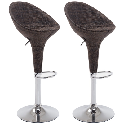 HOMCOM Adjustable Bar Stools Set of 2, Rattan Bar Height Barstools with Swivel for Pub Counter Kitchen