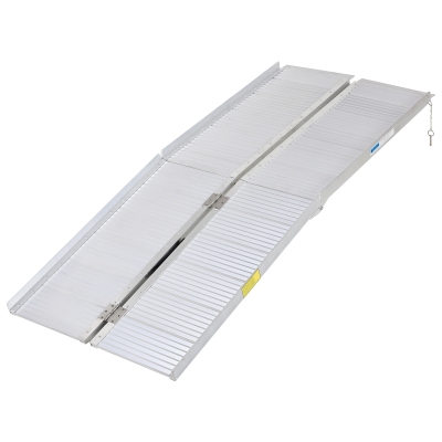 Open Box HomCom 6' Portable Aluminum Folding Suitcase Mobility Wheelchair Threshold Ramp