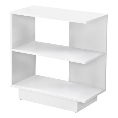 Monarch 24" Contemporary 3-Tier Wood Grain Storage Side Accent Table - White Finish