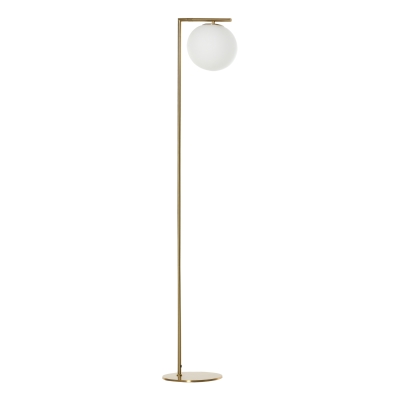 HOMCOM Modern Standing Floor Lamp Metal Bedroom Light w/ 350° Adjustable Shade, Gold