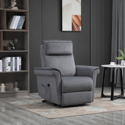 HOMCOM Modern Electric Power Lift Recliner Chair Kneading Massage Sofa Lounge with Headrest Remote Control & Side Pocket