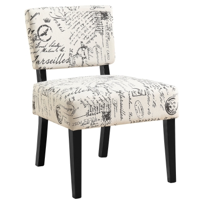 Monarch Contemporary Accent Slipper Chair - Vintage French Fabric