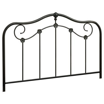 Monarch 60" Traditional Flower Scroll Coffee Finish Metal Motif Headboard - Fits Full or Queen Size Bed Frame