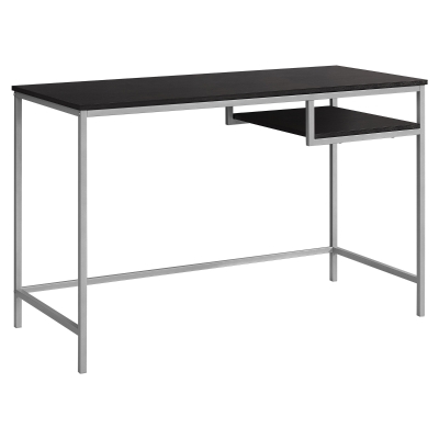 Monarch 48" Contemporary Industrial-Style Computer Writing Desk - Cappuccino / Silver Metal