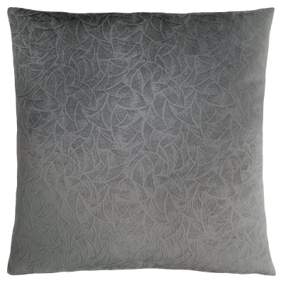 Monarch 18" x 18" Floral Velvet Decorative Throw Pillow (1 pc) - Dark Grey